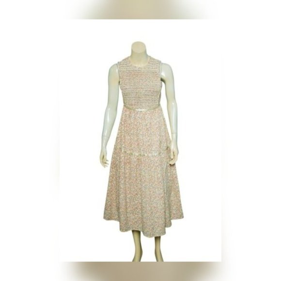 Doen Dress S 4 Women's Casual Sleeveless Floral Printed Smocked Tiered NEW 26031 - Picture 1 of 2